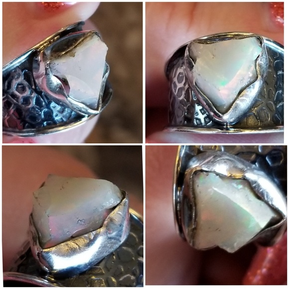Genuine, Awesome Natural Fire Opal Ring Size 9 - Picture 5 of 6